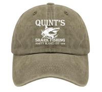 soldwellsd Quints Shark Fishing Amity Island EST 1978 Hat Hat Men Vintage Mesh Baseball Cap for Fall
