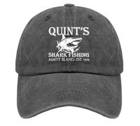 soldwellsd Quints Shark Fishing Amity Island EST 1978 Hat Hat Men Vintage Mesh Baseball Cap for Fall