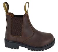sole london Boys Kids Childrens Leather Chelsea Dealer Ankle Pull on Brown Shoes Boots