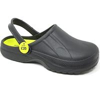 Sole London Womens Garden Clogs Lightweight Slip On Shoes | Comfortable Nurse Chef Hospital Beach Pool Holiday Sandals with Adjustable Strap | Ladies Waterproof Mule Slippers Black