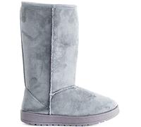 sole london Womens Winter Fur Lined Snugg Hug Grip Sole Mid Calf Warm Boots Ladies Cosy Slip On Winter Shoes Size 3-8