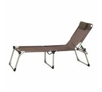 Sole Lounge Frame Aluminum Silver, Fabric Cover Taupe Garden Folding Lounge
