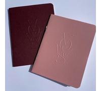 SOLE PAPER CO. Embossed Vow Books, His & Her Unisex, Vow Renwal, Bride & Groom, Wedding, Couples, Handmade Modern Books (Rose & Burgandy)