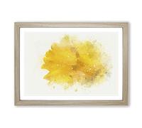 Sole Yellow Daffodil in Abstract Framed Print | A2 Oak Framed Wall Art | Ready to Hang | Abstract Fantasy Picture | Living Room Bedroom Lounge Office
