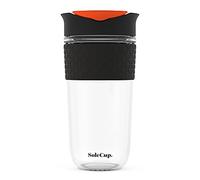 SoleCup. Large Travel Mug - Reusable Insulated Coffee Mug - 18oz/530ml BPA-Free Hot Drink Travel Mug with Lid & Silicone Band (Black, 18oz / 530ml)