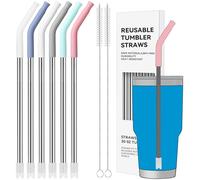 Soledea 30 oz Straight Metal Straws with Silicone Tip for 30 oz Tumbler, 6 Pcs Stainless Steel Reusable Drinking Metal Straw for YETI, STANLEY, US Acrylio, BJPKPK, Simple Modern and so on