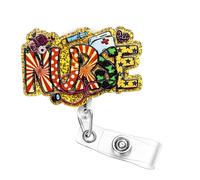 Soleebee Bling Gold Nurse Badge Reel, Funny Retractable Badge Holder, Work ID Badge Clip with Swivel Alligator Clip for RN LPN CNA MA Medical Worker Doctor Teacher Students
