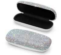 Soleebee Bling Hard Shell Eyeglasses Case, Crystal Protective Glasses Case Fits Most Glasses Portable Travel Sunglasses Case, Ab, One size