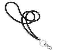 Soleebee Card Holder Lanyard Bling Rhinestone Lanyard with Key Ring Crystal Collar Women's Necklace Kit for Key Ring ID Card Holder (Black)