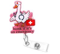 Soleebee Honk If It’s an Emergency Nurse Badge Reel, Funny Retractable Work Badge Holder, ID Badge Clip with 360° Swivel Alligator Clip for Students RN LPN CNA MA Medical Worker Doctor, Nurse Gifts