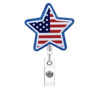 Soleebee RN Nurse Badge Reel, American Flag Retractable Work Badge Holder, ID Badge Clip with 360° Swivel Alligator Clip for Students LPN CNA MA Medical Worker Teacher Doctor