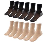 Soleeya 20 Pairs Pop Socks Women Ankle Tights UK 4-6, Silky Thin Sheer Socks Nylon with Anti-Slip Cotton Heel, Breathable Nude Ankle Hosiery for Women Girls(2 Color)
