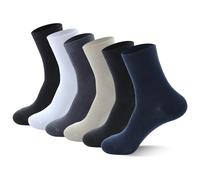 Soleeya 6 Pairs Bamboo Socks for Men Womens UK Size 6-9, Non-Binding Soft Top Gentle Grip Socks Breathable Thin Dress Socks for Business, Casual (UK, Numeric, 9, Regular, Regular, A)