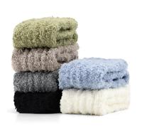 Soleeya 6 Pairs Fluffy Socks Womens Soft Winter Fuzzy Socks UK 3-6, Thick Warm Cosy Bed Socks for Women Sleep Home (Green)