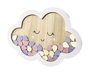 solefavours Party deco - Sold by Luftballoonwelt Photo Frame Guest Book Cloud with 30 Drops Wood, Approx. 30 x 38.5 cm