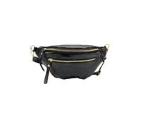 Soleil Chic - Chic Leather Belt Bag for Women Italian Chest Bag in Calfskin Leather, Black Iridescent, One Size, Modern