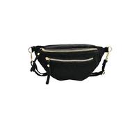 Soleil Chic - Chic Leather Belt Bag for Women Italian Chest Bag in Calfskin Leather, Black Nubuck, One Size, Modern
