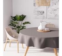 Soleil d'ocre Alix Stain-Resistant Round Tablecloth Mocha, Polyester, Brown, Diametre 180 cm