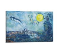 Soleil Dans Le Ciel De Saint-Paul by Marc Chagall Painting Art Poster Canvas Wall Art Decorative Picture Prints Modern Decor 08x12inch(20x30cm)