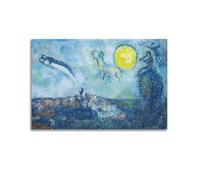 Soleil Dans Le Ciel De Saint-Paul by Marc Chagall Painting Art Poster Canvas Wall Art Scroll Picture Print Living Room Walls Decor Homes 24x36inch(60x90cm)