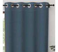 Soleil d'ochre Pure Cotton Eyelet Curtain 135 x 300 cm Panama Duck Blue