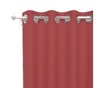 Soleil d'ocre 032230 Alix Plain Curtain with Eyelets - Polyester 140 x 180 cm, red, 140 x 180 cm