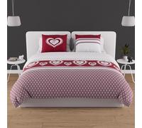Soleil d'ocre, 57 Thread Count Cotton Duvet Cover Set, 240 x 220 cm, Passion Red