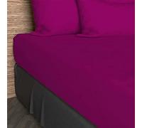 Soleil d'Ocre 610822 Fitted Sheet Cotton Pink/Blackcurrant 200 x 90 cm