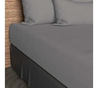 Soleil d'ocre 611825 Fitted Sheet Made of cotton, 190 x 90 CM Grey