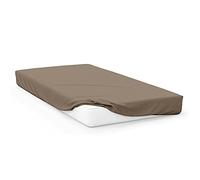 Soleil d'Ocre 613196 Jersey Cotton Fitted Sheet Taupe/Ecru 160 x 200 cm
