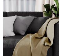 Soleil d'ocre Adele Plaid Thrown by Armchair, Polycoton, Ecru, 140 x 200 cm