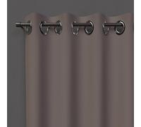 Soleil d'ocre, Alix Blackout Curtain with Eyelets Mocha, Polyester, 135 x 180 cm
