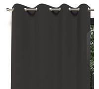 Soleil d'ocre ALIX Curtain with Eyelets 135 x 250 cm Crease-Resistant Stain-Resistant Black