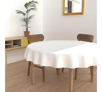 Soleil d'ocre Alix Nappe, Polyester, White, Diameter 300 cm