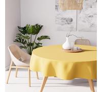 Soleil d'ocre, Alix Round Stain-Resistant Tablecloth, Polyester, Radiant Yellow, Diameter 180 cm