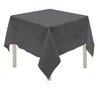 Soleil d'Ocre, Alix Square Stain-Resistant Tablecloth, Polyester, Grey, 180 x 180 cm