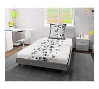 Soleil d'ocre Aquarelle Bedding Set, Cotton, Grey, 180 x 290 cm