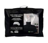 Soleil d'ocre, Boheme 5-Piece Duvet and Bedding Set for Bed 90 x 200 cm Black