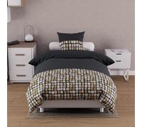 Soleil d'Ocre Comforter Cover + 1 Cut, Grey, 140 x 200 cm