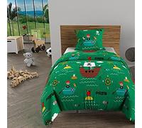 Soleil d'ocre, Duvet Cover Set, 140 x 200 cm, Pirates Green, 100% Cotton, 57 Threads/cm²