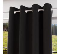 Soleil d'ocre, Eclipse Curtain with Eyelets 100% Blackout 135 x 180 cm Black