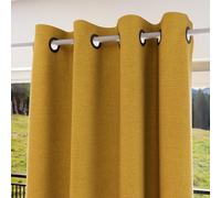 Soleil d'ocre, Eclipse Mustard Insulated Curtain with Eyelets 100% Blackout 135 x 300 cm