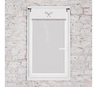 Soleil d'ocre, Emilie Embroidered Cotton Half Curtain 45 x 90 cm White