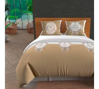 Soleil d'ocre Esprit de Famille Duvet Cover Set, Cotton, Ecru, 260 x 240 cm