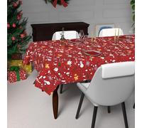 Soleil d'ocre, Festive Printed Stain-Resistant Tablecloth Rectangular 140 x 240 cm Candy