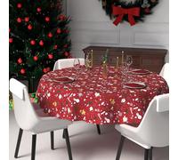 Soleil d'ocre, Festive Printed Stain-Resistant Tablecloth Round Diameter 180 cm Candy