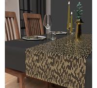 Soleil d'ocre, Festive Printed Table Runner 40 x 180 cm Gold Black