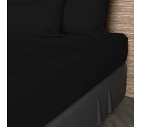 Soleil d'ocre, Fitted Sheet, Cotton, 57 Threads, Black, 140 x 200 cm