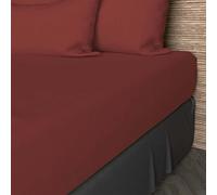 Soleil d'ocre, Fitted Sheet, Cotton, 57 Threads, Brick, 160 x 200 cm