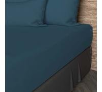 Soleil d'ocre, Fitted Sheet, Cotton 57 Threads, Duck Egg Blue, 140 x 190 cm